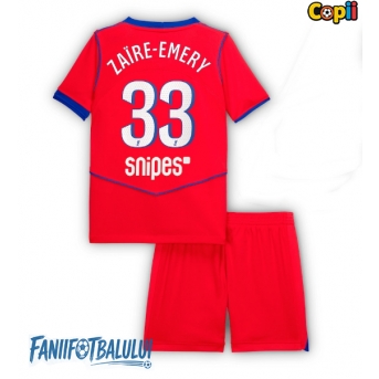 Paris Saint-Germain Warren Zaire-Emery #33 Echipament de Fotbal Replică 2025-26 Copii Treilea (+ Șorturi)